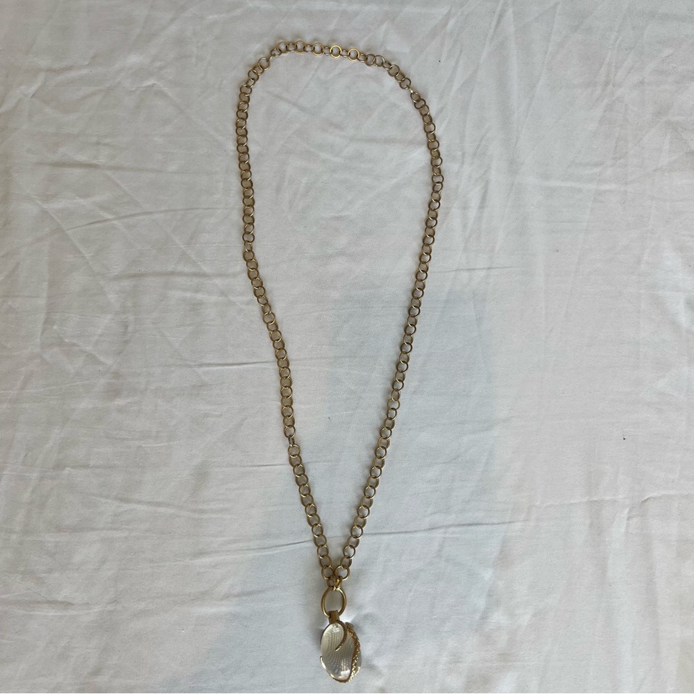 Stella & Dot Gold Necklace with Crystal Pendant